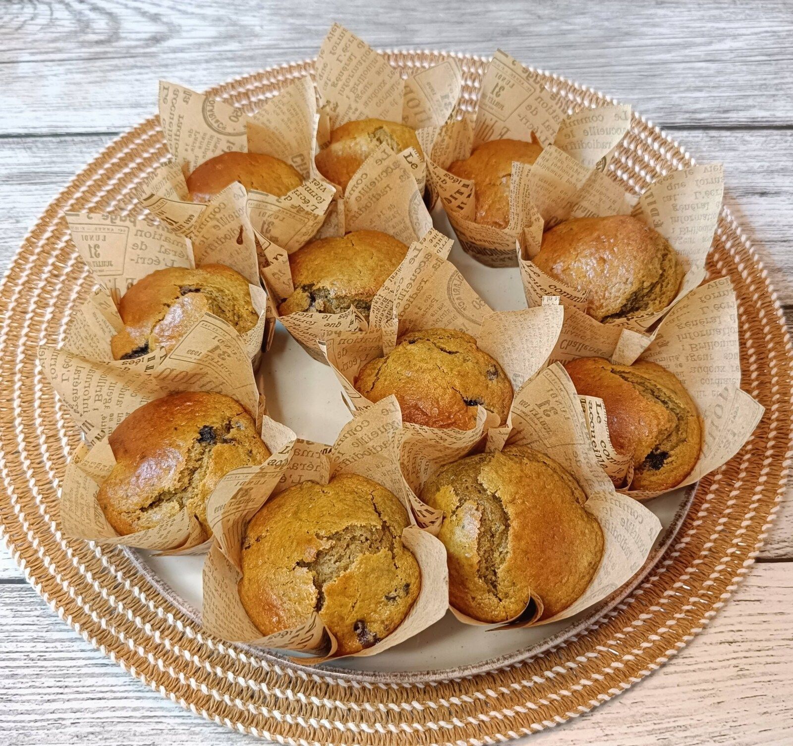 Muffins au thé matcha et aux myrtilles # Bataille Food #149