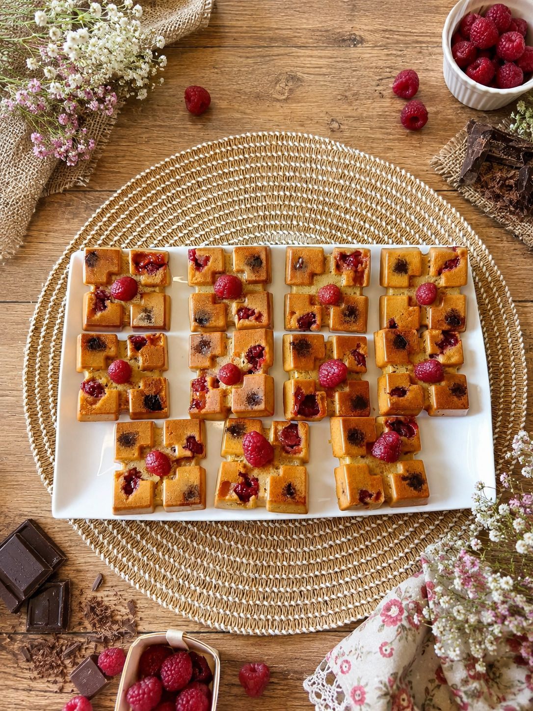 Moelleux à la framboise et chocolat