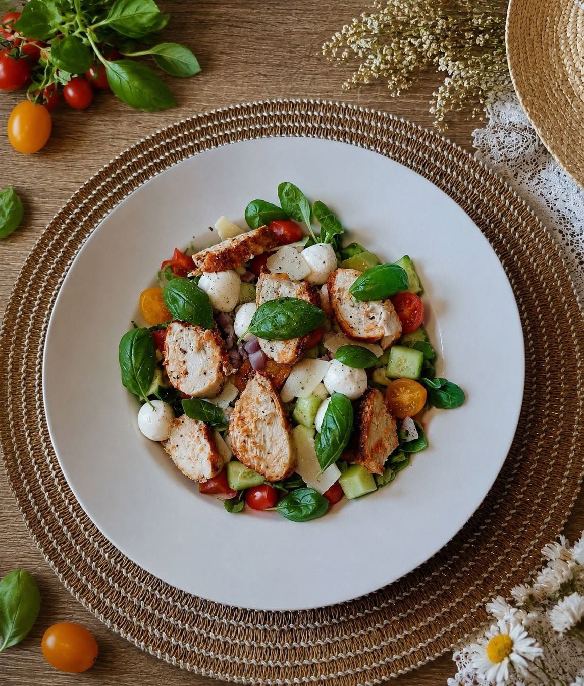 Salade de mâche au poulet