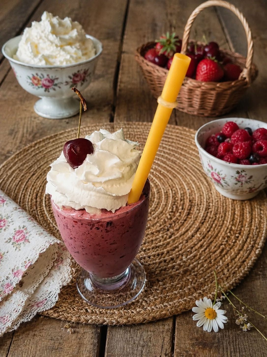 Milkshake aux fruits rouges au Thermomix