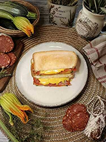 Croque-monsieur courgette chorizo
