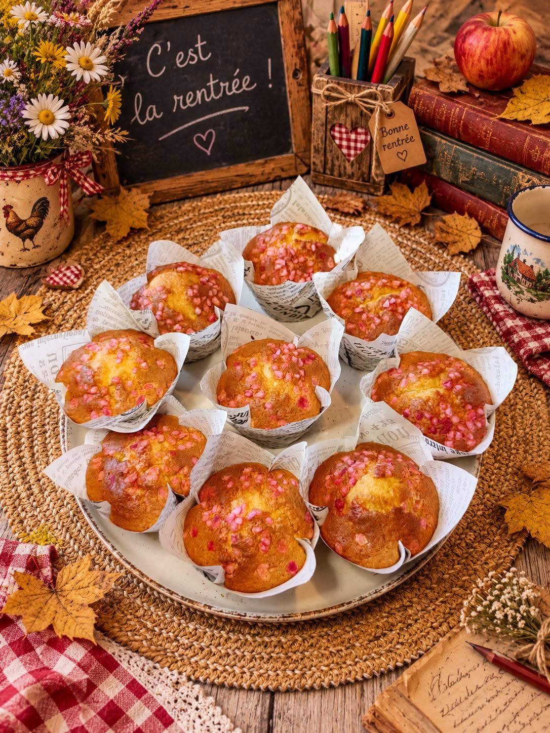 Madeleines façons muffins finition chouquettes