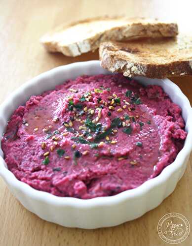 Houmous rose à la betterave