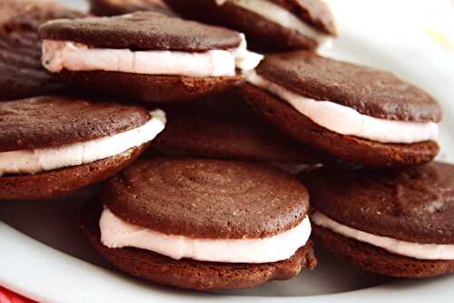 Whoopies au chocolat fourrés au chamallow