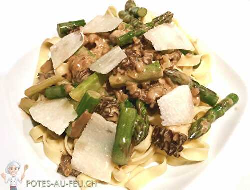 Tagliatelles aux Morilles et Asperges