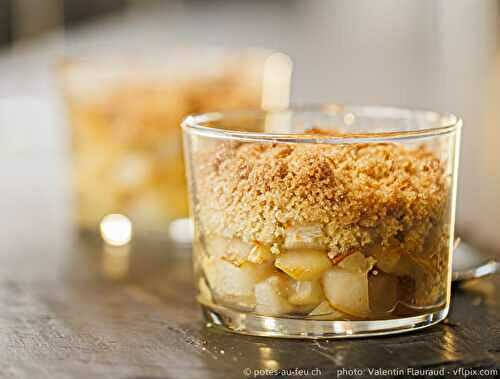 Crumble Pommes-Poires au Safran et la Cardamome