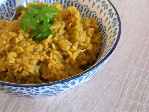 Dhal aux poireaux et raisins secs