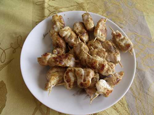 Mini brochettes de poulet tandoori