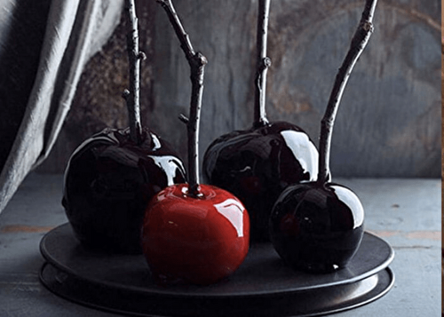Pommes d’Amour Noires d’Halloween