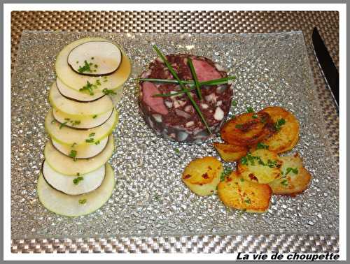 BOUDIN LANGUE AUX DEUX POMMES ET RADIS NOIR