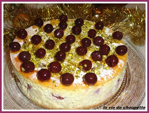 CHEESE-CAKE GRIOTTES-PISTACHES