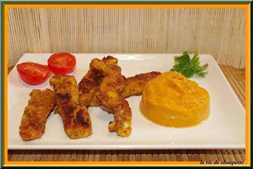 NUGGETS DE POULET AU CURRY ET SA PUREE DE PATATES DOUCES