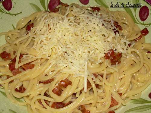 Spaghetti à la carbonara - Quand Choupette et Papoune cuisinent
