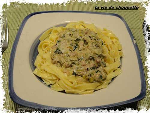 TAGLIATELLES A LA CREME DE POIREAU