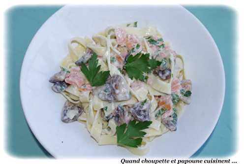 TAGLIATELLES AU SAUMON FUME