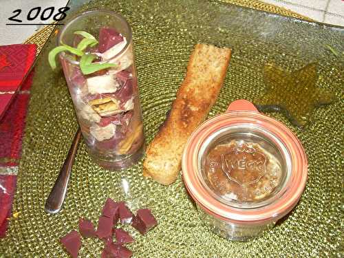 Verrine de foie gras et magret