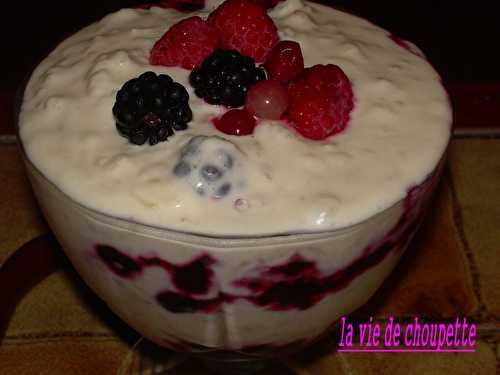 Verrine de riz au lait aux fruits rouges