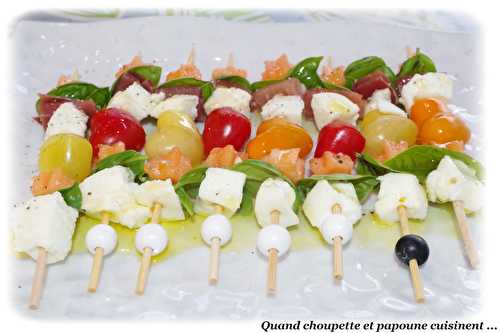 BROCHETTES DE TENDRESSE AU MELON ET JAMBON CRU