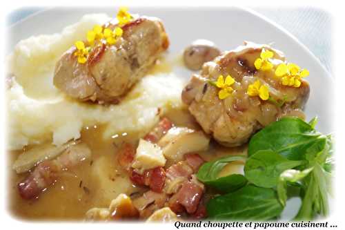 LAPIN AUX CEPES, PUREE DE PANAIS