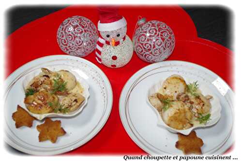 NOIX DE SAINT-JACQUES, BOUDIN AUX GIROLLES ET PAIN D'EPICES