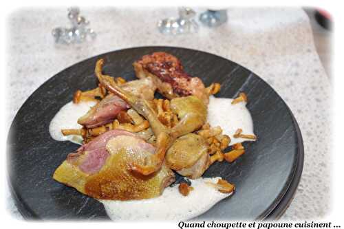 PIGEON RÔTI, ESCALOPE DE FOIE GRAS CHAUD