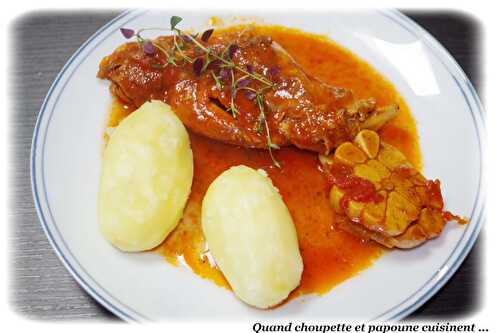 MIJOTE DE CUISSES DE LAPIN AU VIN BLANC