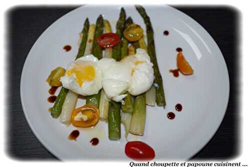 SALADE D'ASPERGES VERTES ET BLANCHES ET SON OEUF POCHE