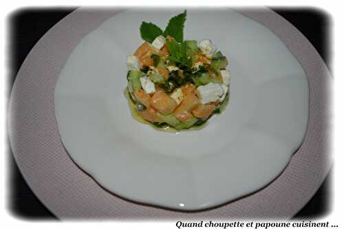 TARTARE DE MELON, VINAIGRETTE MENTHE ET MIEL