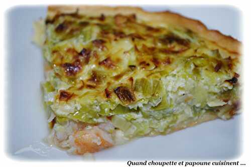 QUICHE POIREAUX ET CREVETTES ROSES