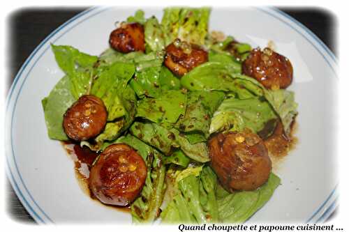 SALADE DE LAITUE AUX SAINT-JACQUES MARINEES