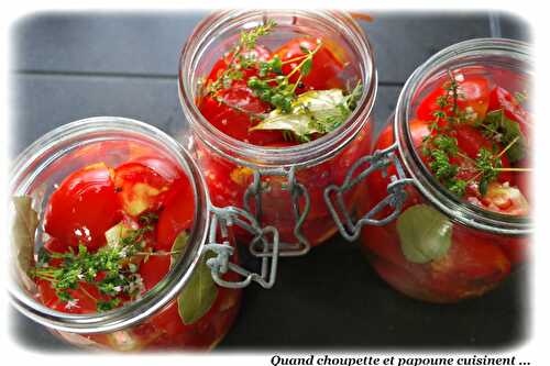 CONSERVES DE QUARTIERS DE TOMATES AUX AROMATES