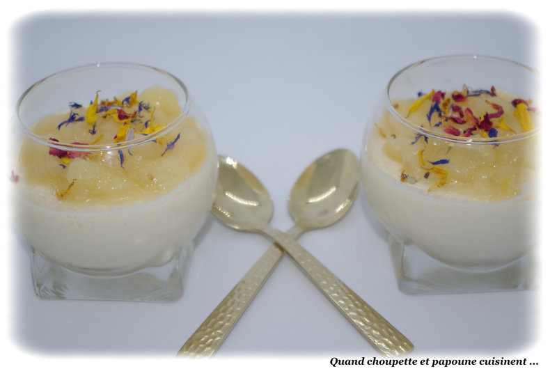 PANNA COTTA AU FOIN ET AUX POIRES