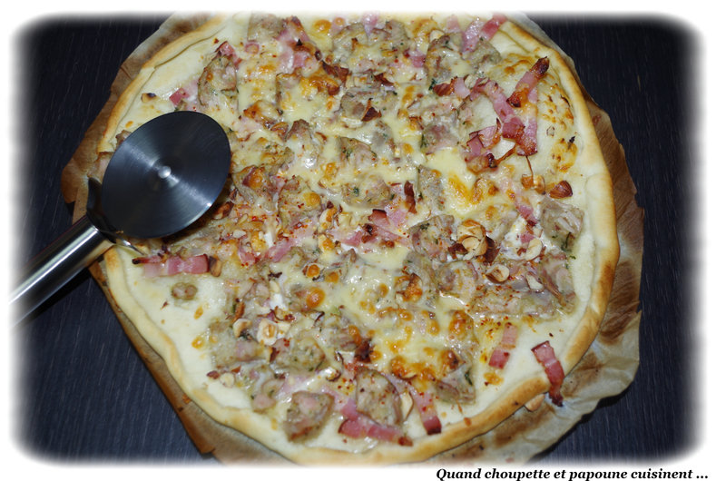 PIZZA ANDOUILLETTE ET NOISETTES