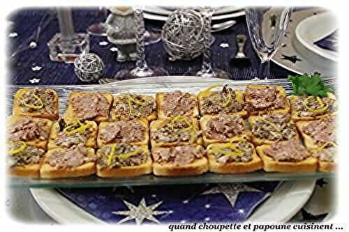 TOASTS TERRINE D'ESCARGOTS ET TERRINE DE LIEVRE AU BANYULS / CASSOLETTES D'ESCARGOTS AUX CEPES