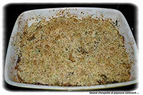 CRUMBLE DE SARDINES AUX POMMES DE TERRE ET AUX CAROTTES