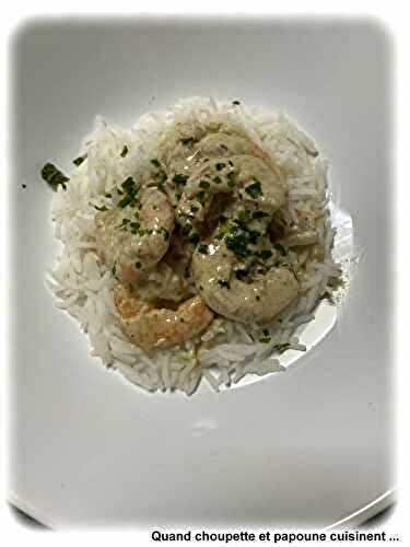 CREVETTES QU LAIT DE COCO ET CURRY VERT