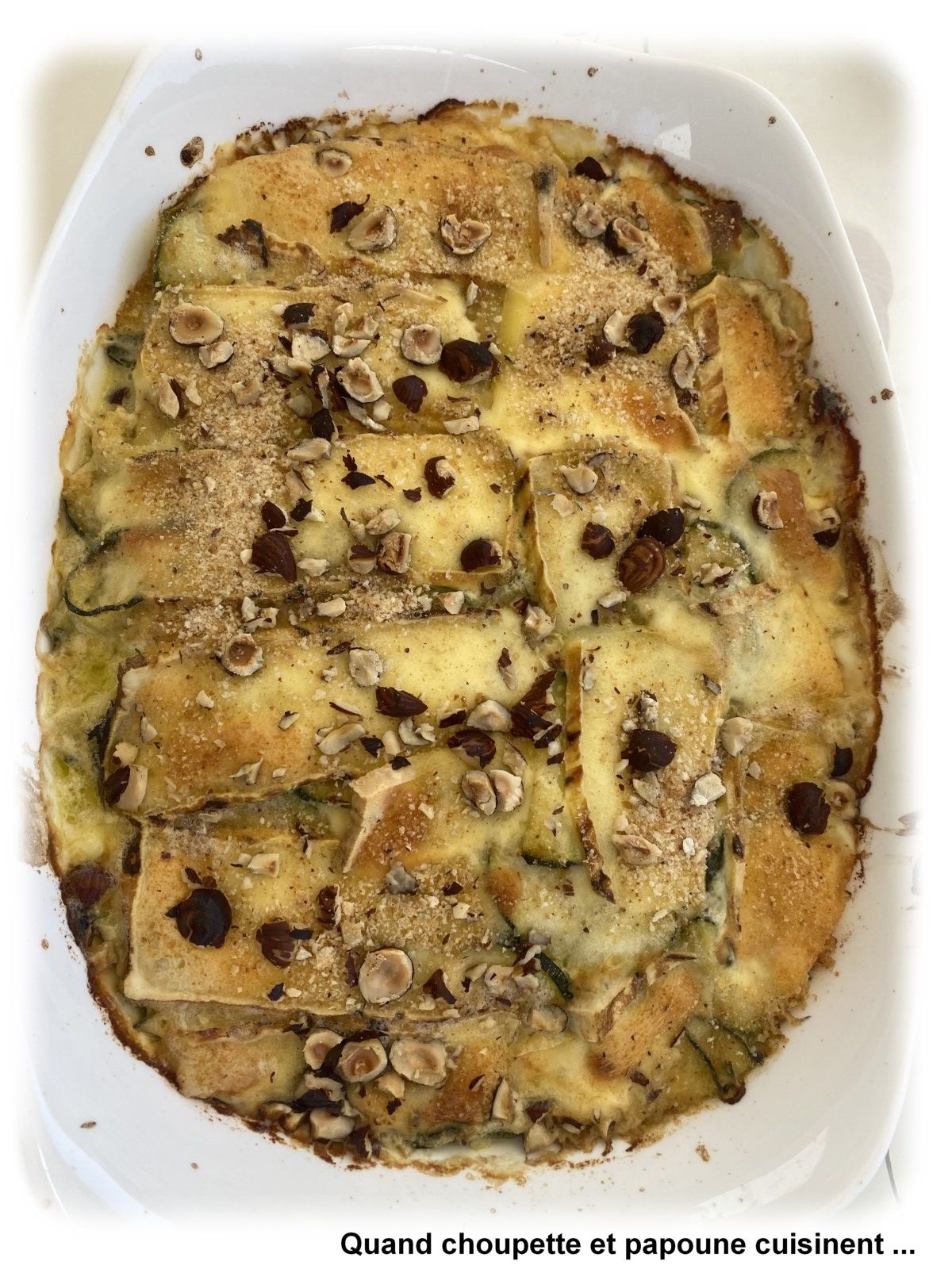 GRATIN DE COURGETTES ET DE RAVIOLES DE ROMANS