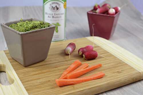 Dips de légumes et pesto de fanes de radis