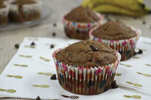 Muffins à la peau de banane et pépites de chocolat