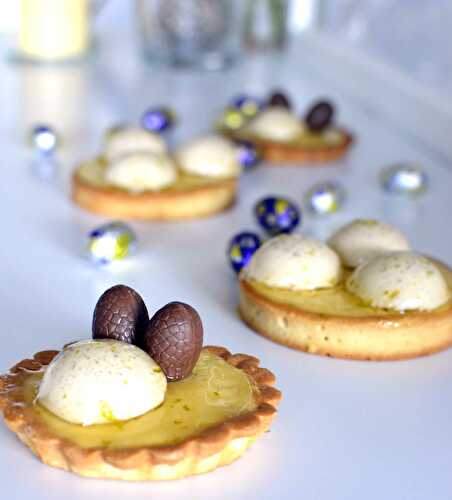 Tartelettes citron et demi-sphère de panna cotta vanille