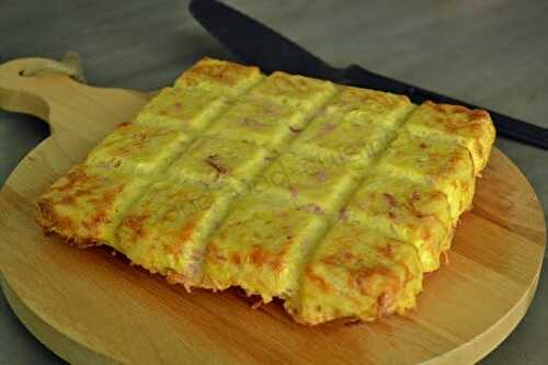 Gâteau de pommes de terre au jambon et au Kiri