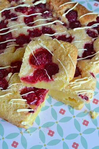 Carrés aux framboises citron et chocolat blanc