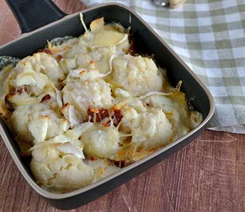 Gratin de chou-fleur au chorizo et au chèvre