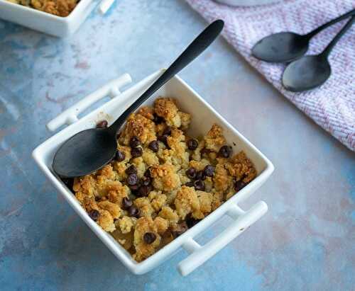 Crumbles aux poires et pépites de chocolat