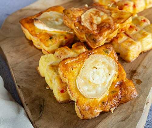 Quiches sans pâte poulet, poivrons et chèvre