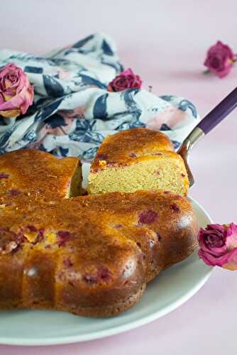 Gâteau chocolat blanc et framboises