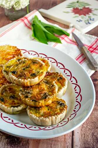 Petites quiches aux champignons et ail des ours