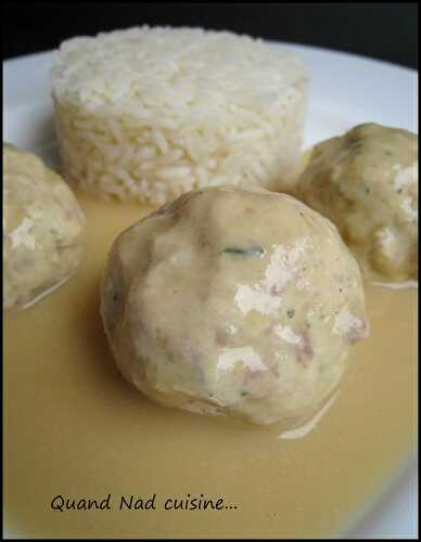 Boulettes de poulet au jambon sauce moutarde