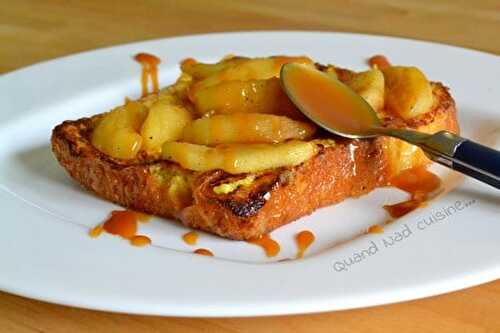 Brioche perdue aux pommes et caramel au beurre salé