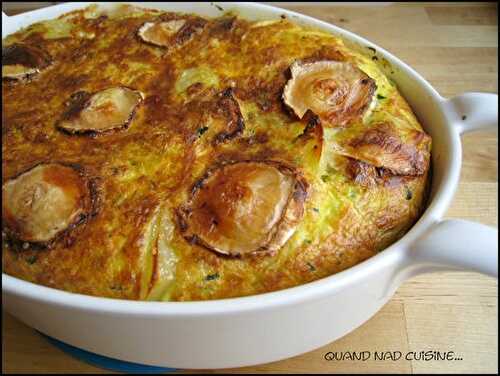 Clafoutis pommes de terre, courgettes et chèvre